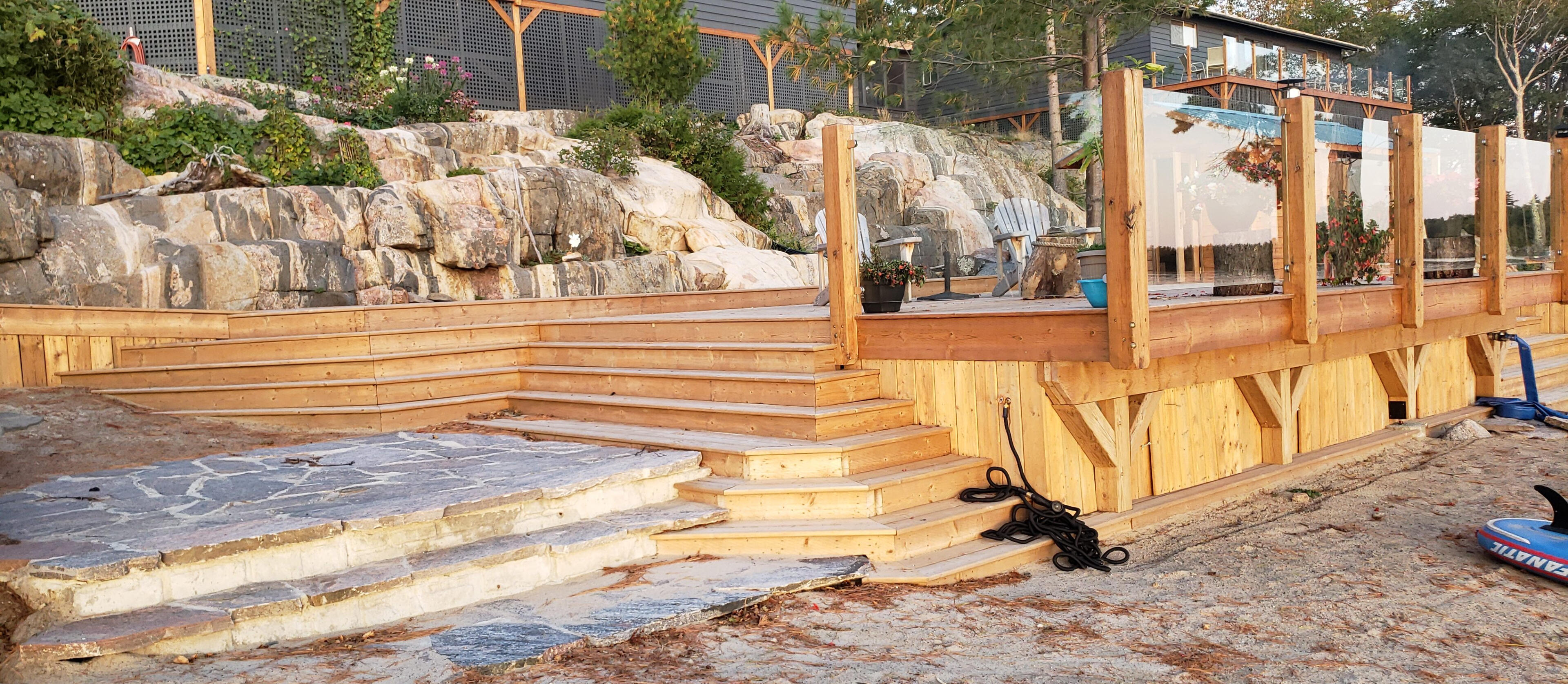 Premium outdoor space blending natural materials and modern design